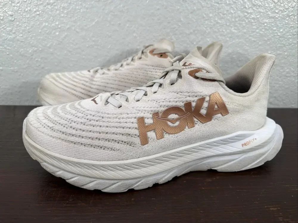 Hoka One One Womens Mach 5 1127894 WCPP White Running Shoes Sneakers Size 9 B
